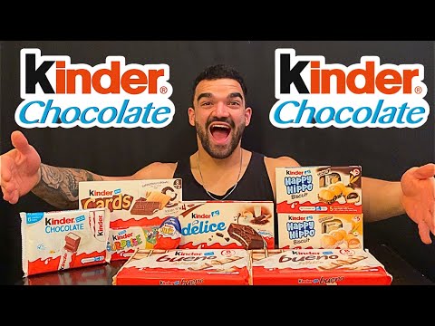 ASMR MUKBANG KINDER PARTY, KINDER BUENO, KINDER CHOCOLATE, KINDER EGGS, KINDER DELICE, KINDER HAPPY