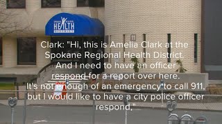 RAW: Spokane health district administrator Amelia Clark calls Crime Check on staff