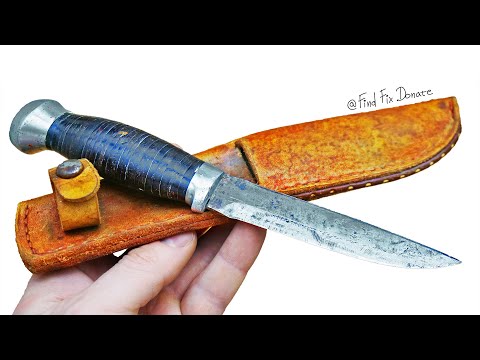 RESTORATION of an Old Hunting Knife Blade and New Handle