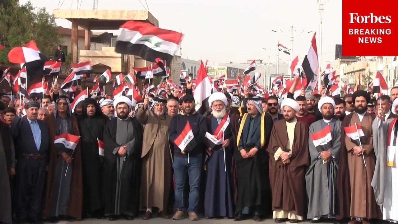 Video | Hundreds Of Protesters Take To Kirkuk, Iraq To Protest Ongoing U.S.-Israeli Strikes On Iran
