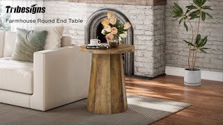Tribesigns Rustic End Table  The Perfect Blend of Style & Function anuncio