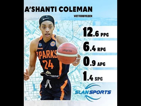 Ashanti Coleman #24 2020-2021 Season Highlights Wetterbygden Sparks (Sweden)