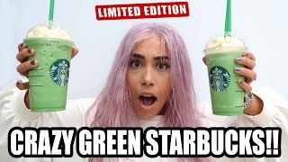 NEW CRAZY GREEN STARBUCKS DRINK!! 😲😮