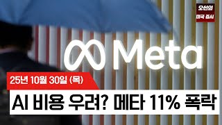 【미국 증시 오늘의 요약】 미중 무역 휴전도 안 먹혔다…AI 비용 우려에 하락... - 2025/10/30