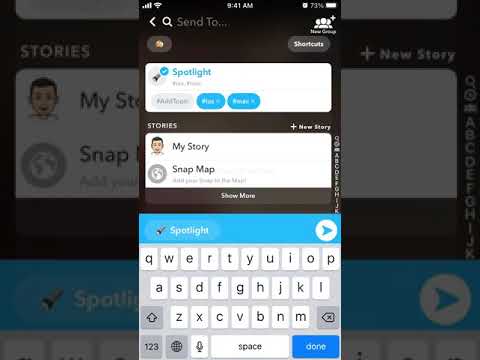 How to add hashtags or topics in Snapchat Spotlight?