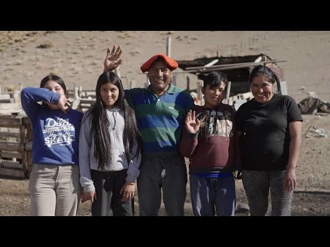 Una familia de la meseta chubutense
