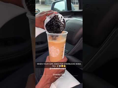 WHEN SHE WANTS STARBUCKS BOBA TEA!! 🧋😈#shorts
