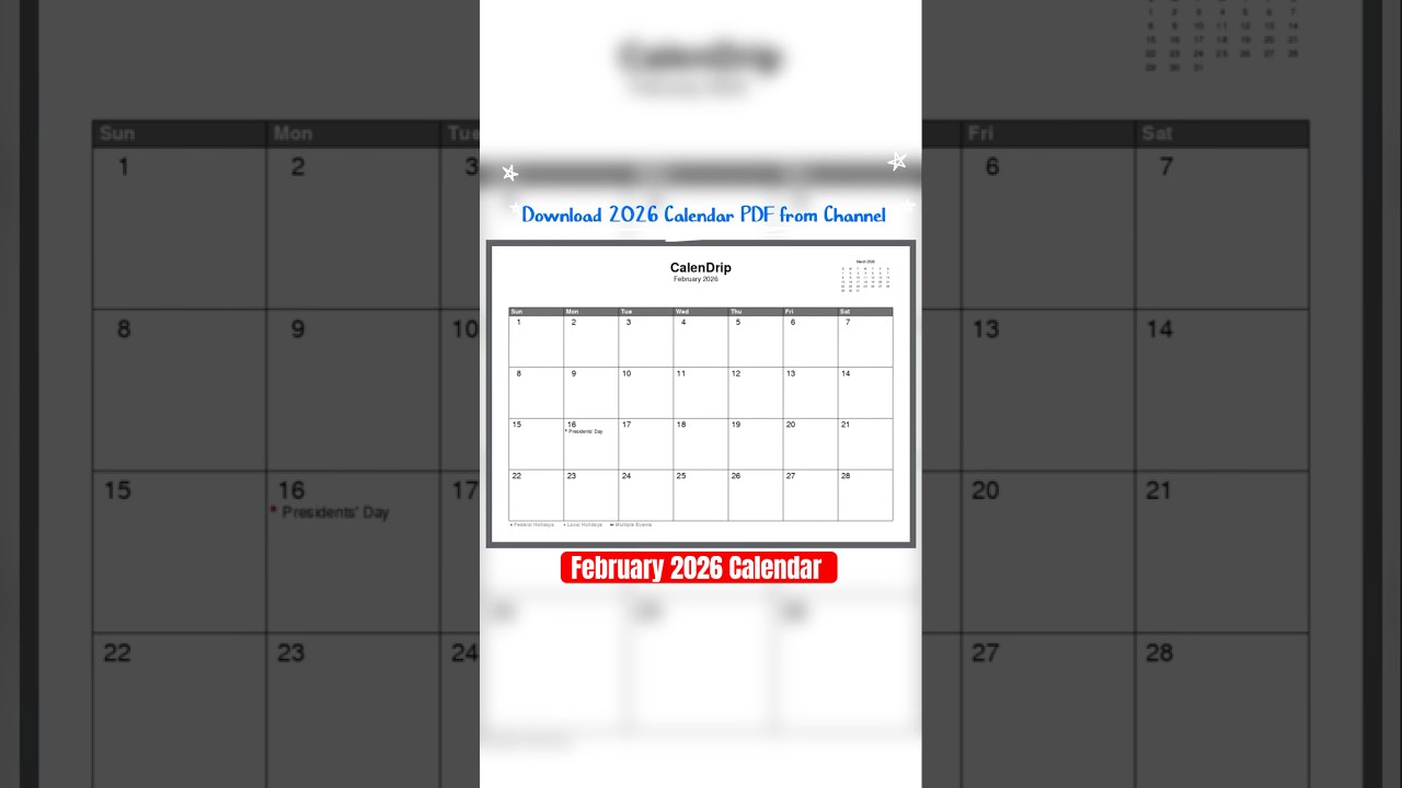 February 2026 Calendar #monthsoftheyear
