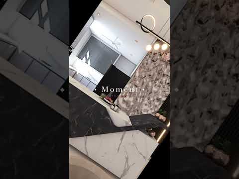 3D Interior Design Bestari Klang | 洋房黑白大理石中岛