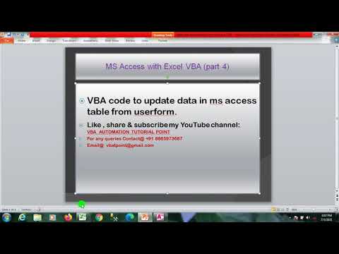 VBA code to update Ms Access Table data from Excel userform (Part 4)