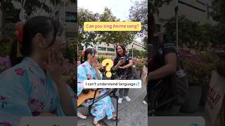 Download lagu 【Can you sing ANIME song⁉️】LOOK at HER!! singing＊cover＊street＊jpop mp3
