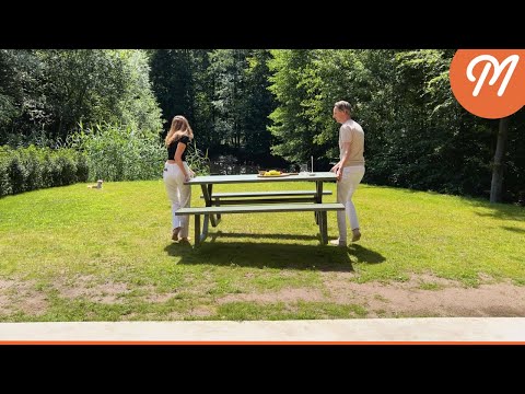 MaximaVida luxe aluminium picknicktafel Dex 200 cm olijfgroen met exclusieve omlijsting
