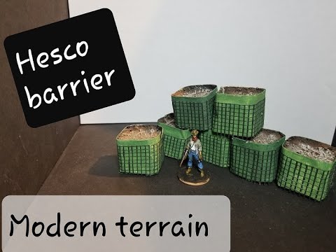 how to make Hesco barriers miniature scatter terrain for tabletop games