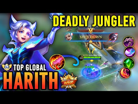 DEADLY JUNGLER!! HARITH BEST BUILD 2023 | TOP GLOBAL HARITH GAMEPLAY - MOBILE LEGENDS