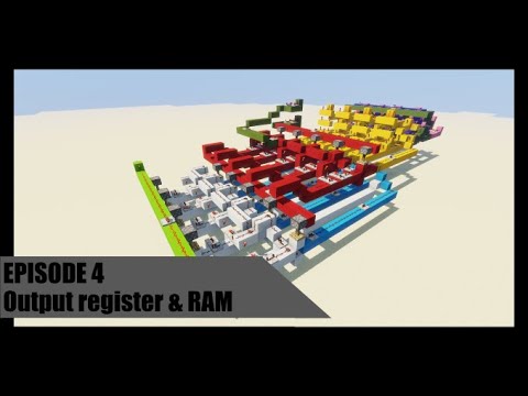 Melneusc - How to build a Minecraft Computer (Output register & RAM) | Episode 4