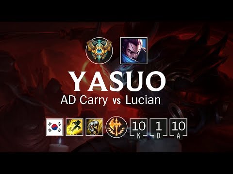 Yasuo ADC vs Lucian - KR Challenger Patch 8.12