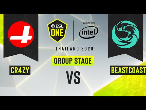 Dota2 - CR4ZY vs. beastcoast - Game 1 - ESL One Thailand 2020 - Group Stage - AM