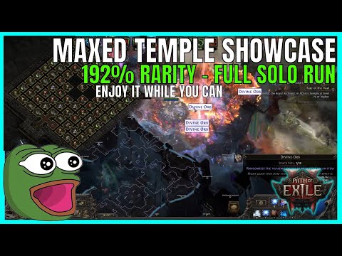 100+ Div Per Run - Maxed Vaal Temple vs 192% Rarity Showcase | PoE 2  - 0.4