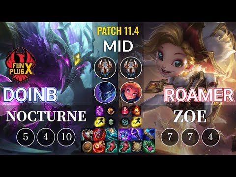 FPX Doinb Nocturne vs Roamer Zoe Mid - KR Patch 11.4