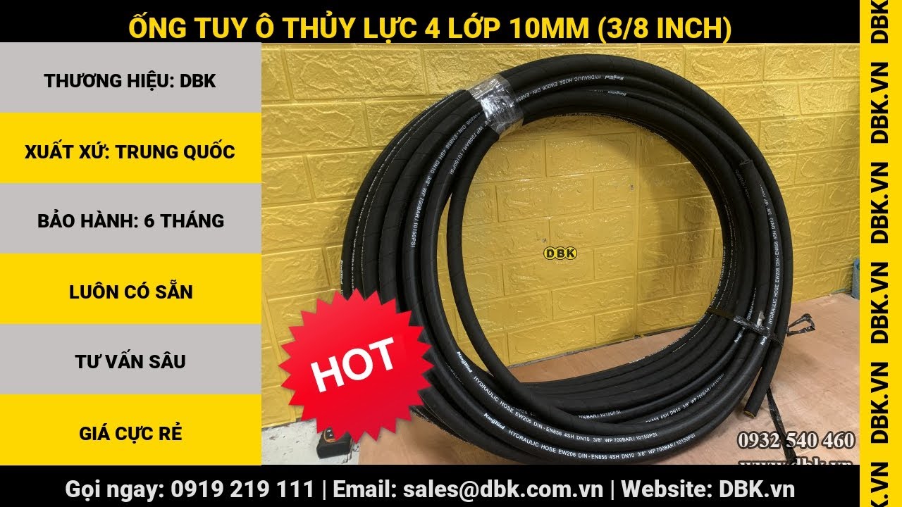 Video Ống tuy ô thủy lực 4 lớp 10mm (3/8 inch) - Ống tuy ô thủy lực 4 lớp 10mm (3/8 inch)
