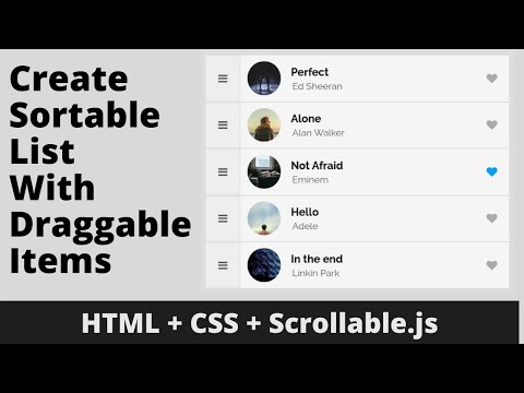How To Create Sortable List With Draggable Items Using Html Css Javascript Sortable Js