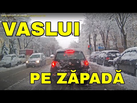 Orasul VASLUI o zi de iarna cu zapada - video noiembrie 2018