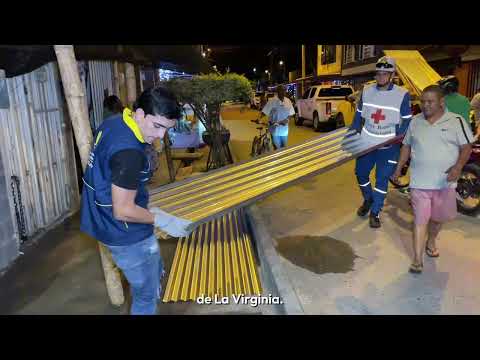 Atención a 90 familias damnificadas por el vendaval en La Virginia