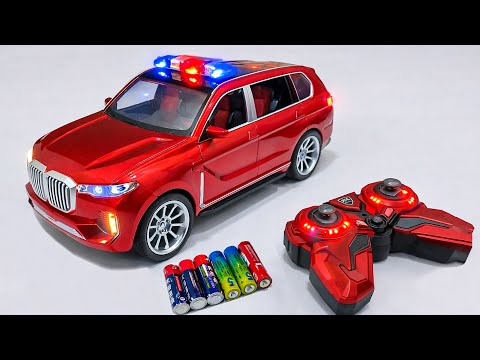 Unboxing Wuling Mini New Energy RC Car, City Electric Excavator, Collision Deformed RC Police Car