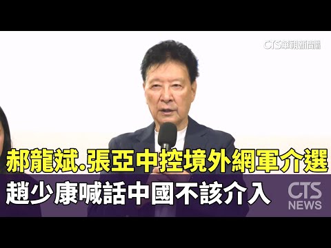 郝龍斌.張亞中控境外網軍介選　趙少康喊話中國不該介入