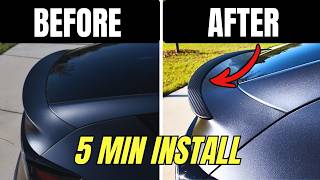 Installing a Carbon Fiber Spoiler on a Tesla Model Y Juniper (5 Minute Mod)