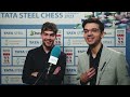 Hilarious interview with Giri and Van Foreest after draw | Round 12