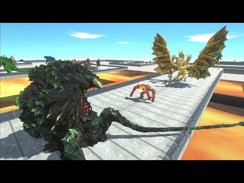 BIOLLANTE VS GHIDORAH LAVA DEATH RUN - Animal Revolt Battle Simulator