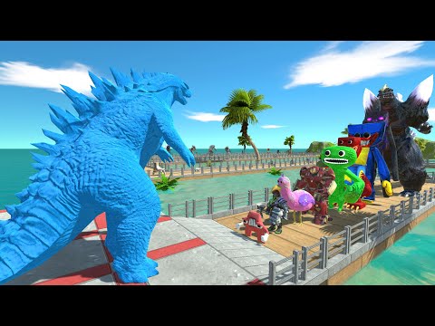 Godzilla Classic Blue vs Space Godzilla OASIS DEATH RUN - Animal Revolt Battle Simulator
