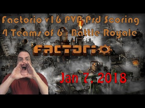 Factorio Production PVP Shoutcast - 4 Team FFA - Full