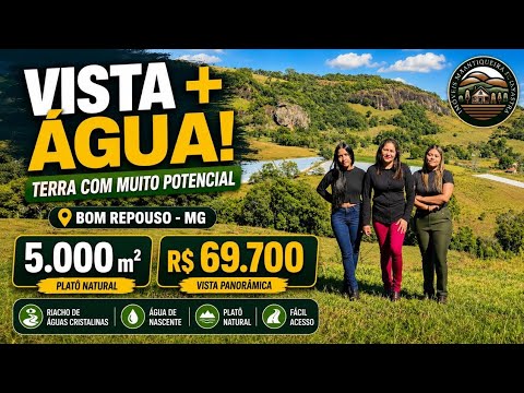 🏕 LINDO TERRENO - 5.000m² SÓ R$ 69.700 - NASCENTES E RIACHO DE ÁGUAS CRISTALINAS - BEM LOCALIZADO! 🏕