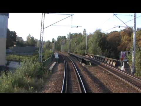 Odcinek Katowice - Bytom z tyłu pociagu IR Pirania