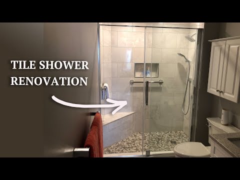 New Tile Shower With Sliding Glass Doors, Tile Flooring, New Toilet, New Double-Sink Vanity