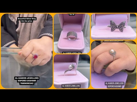latest Pure silver Rings 💍with Price || Silver stone ring designs || Pearl silver rings price