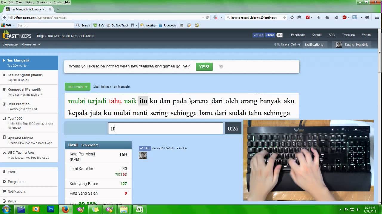Typing Practice (Fast Typing Indonesia 10FF)