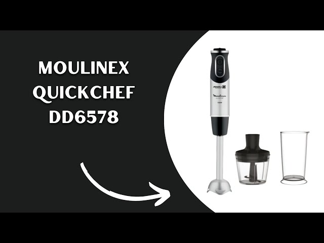 Vídeo relacionado con Moulinex QuickChef, Batidora de Mano 1000 W, Regulador de 10 Velocidad Turbo, 3 Accesorios para Picar y Montar y Vaso Medidor, Cúpula Antisalpicaduras, Acero Inoxidable, DD655D