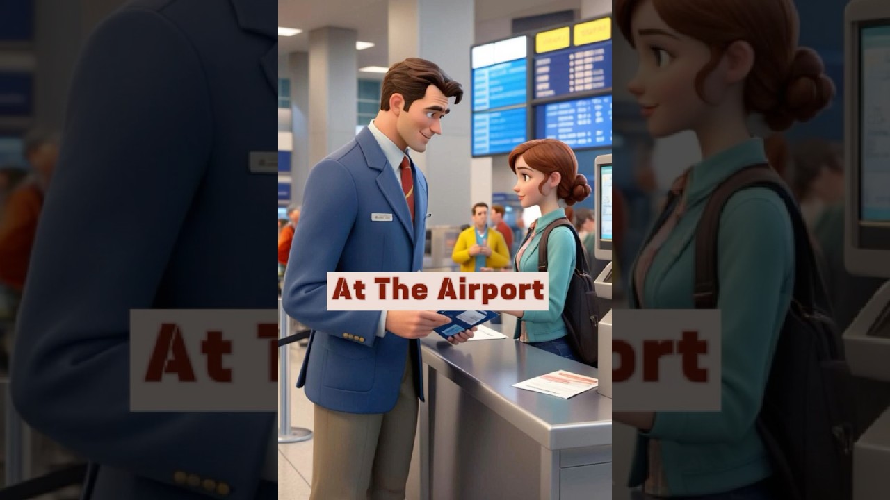 At The Airport #englishstorytime #LearnEnglish #AirportEnglish  #EnglishForTravel #PracticalEnglish