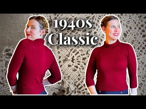 Knitting a Classic Vintage Red Sweater