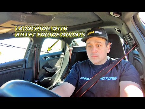 RS3 BILLET ENGINE MOUNTS FIRST DRIVE & LAUNCH