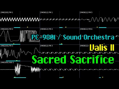Shinobu Ogawa - "Sacred Sacrifice" (Valis II, PC-98 / Sound Orchestra) [Oscilloscope Visualization]