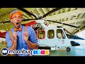 Blippi Explores A Firefighting Helicopter Classic Blippi Episode Learn ABC 123 Moonbug Kids