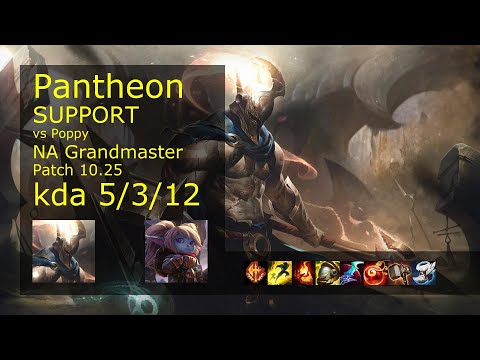 Pantheon Support & Samira vs Poppy & Aphelios - NA Grandmaster 5/3/12 Patch 10.25 Gameplay
