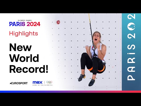 Aleksandra Miroslaw breaks Speed Climbing World Record TWICE! 🤯 🇵🇱 #Paris2024 #Olympics