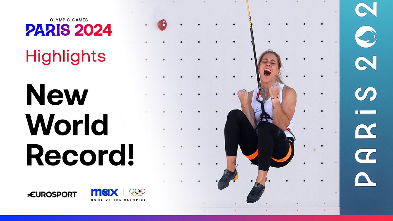 Aleksandra Miroslaw breaks Speed Climbing World Record TWICE! 🤯 🇵🇱 #Paris2024 #Olympics