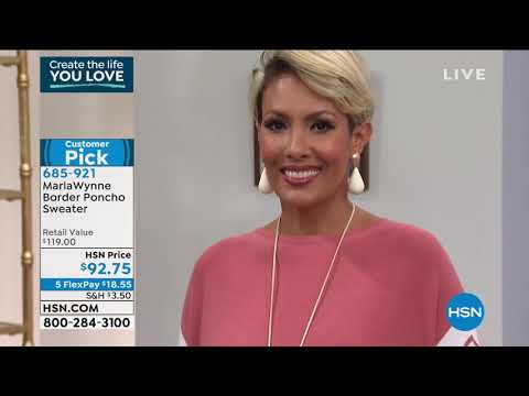 MarlaWynne Border Poncho Sweater