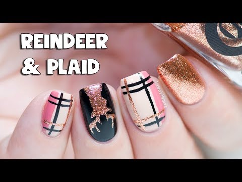 REINDEER & PLAID NAIL ART TUTORIAL